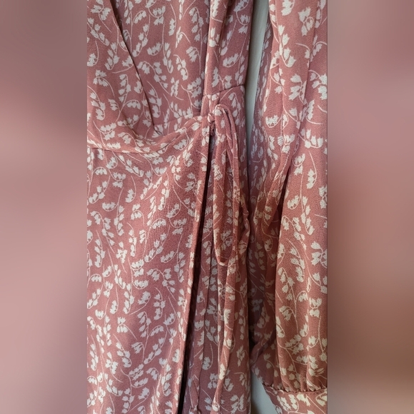 Lapis & Lillies Women’s Boho Wrap Dress, Tiered Floral Print Modest, Cottagecore - Picture 5 of 9